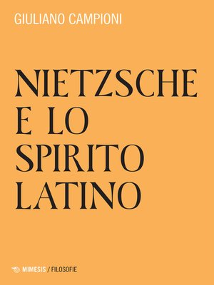 cover image of Nietzsche e lo spirito latino